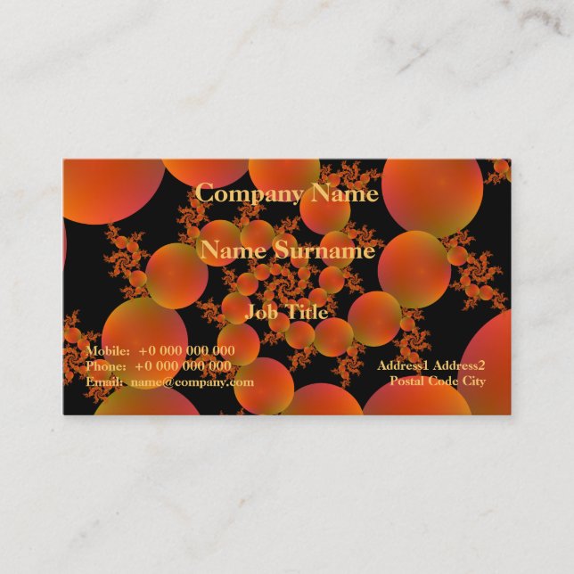 Tarjeta De Visita Naranjas espirales (Anverso)