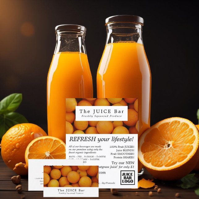 Tarjeta De Visita Naranjas orgánicos, Juice Bar (Subido por el creador)