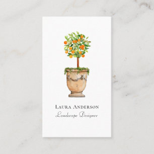 Tarjeta De Visita Naranjo topiaria de cítricos Jardinería 
