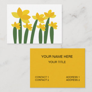 Tarjeta De Visita Narciso Amarillo Floral Flor Floristería
