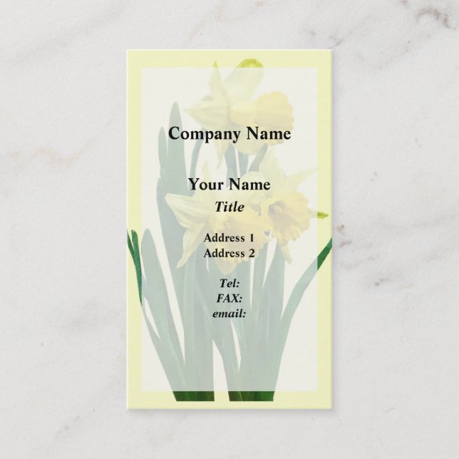 Tarjeta De Visita Narcisos Altos y Bajos (Anverso)