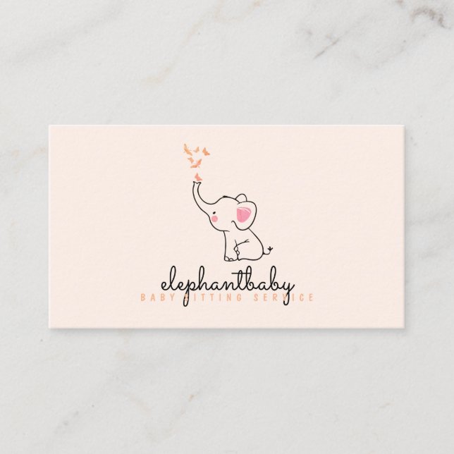 Tarjeta De Visita Nariz de mariposas elefantes (Anverso)