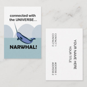 Tarjeta De Visita Narval Conectado Con El Universo Divertido