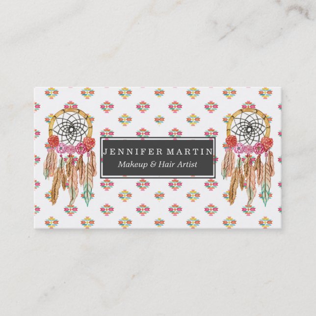 Tarjeta De Visita Nativo americano azteca Dreamcatcher de la (Anverso)