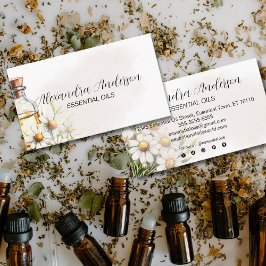 Tarjeta De Visita Natura Floral Chamomile Aceites Esenciales Acuarel