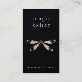 Tarjeta De Visita Natural de la libélula única negro