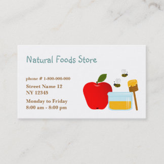 Tarjeta de visita natural de la tienda de