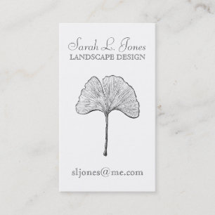 Tarjeta De Visita Natural elegante simple de la hoja del Ginkgo
