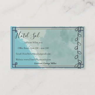 Tarjeta De Visita Natural-style hotel business card green