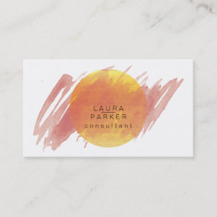 Tarjeta De Visita Naturaleza acuarela pintura lunar Moda elegante