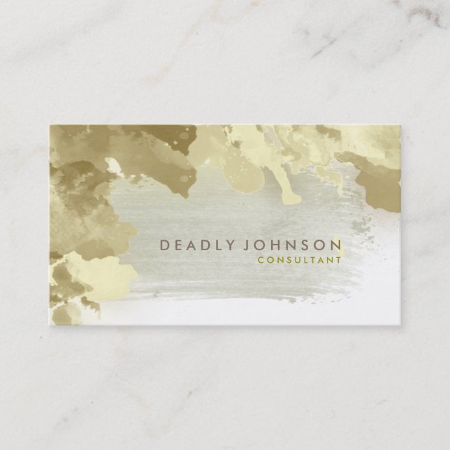 Tarjeta De Visita Naturaleza amarilla fresca elegante abstracta de (Anverso)