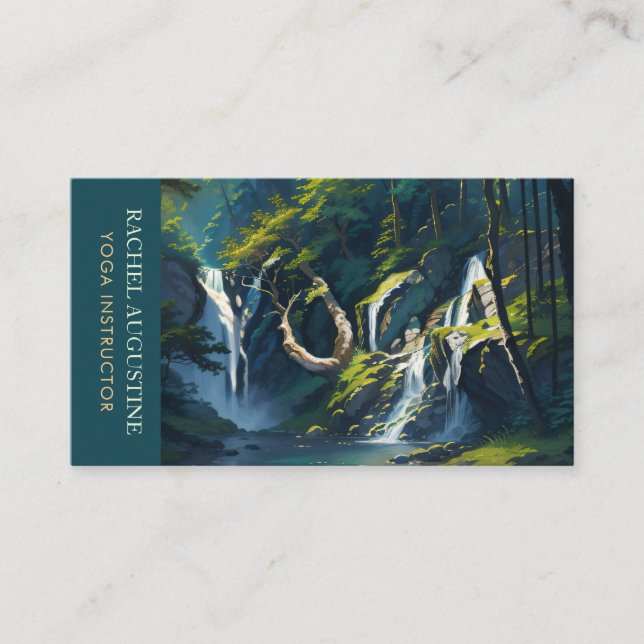 Tarjeta De Visita Naturaleza Bosque YOGA Profesora de Meditación de  (Anverso)