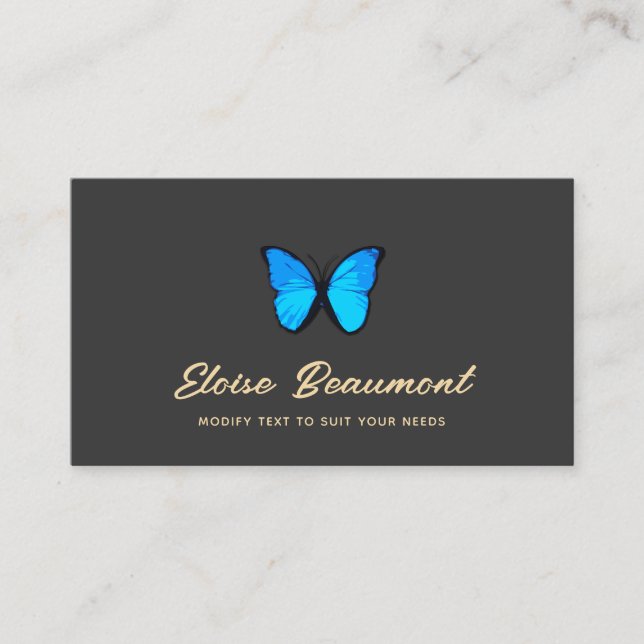 Tarjeta De Visita Naturaleza de la mariposa azul (Anverso)