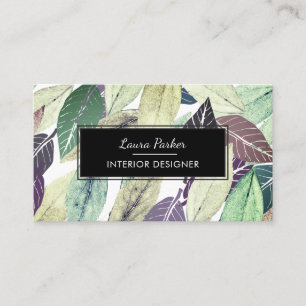 Tarjeta De Visita Naturaleza de las acuarelas de las hojas secas rus