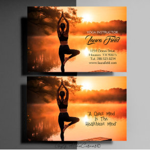 Tarjeta De Visita Naturaleza del instructor de pilates de yoga
