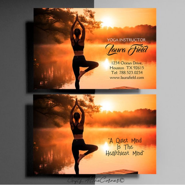 Tarjeta De Visita Naturaleza del instructor de pilates de yoga (Subido por el creador)
