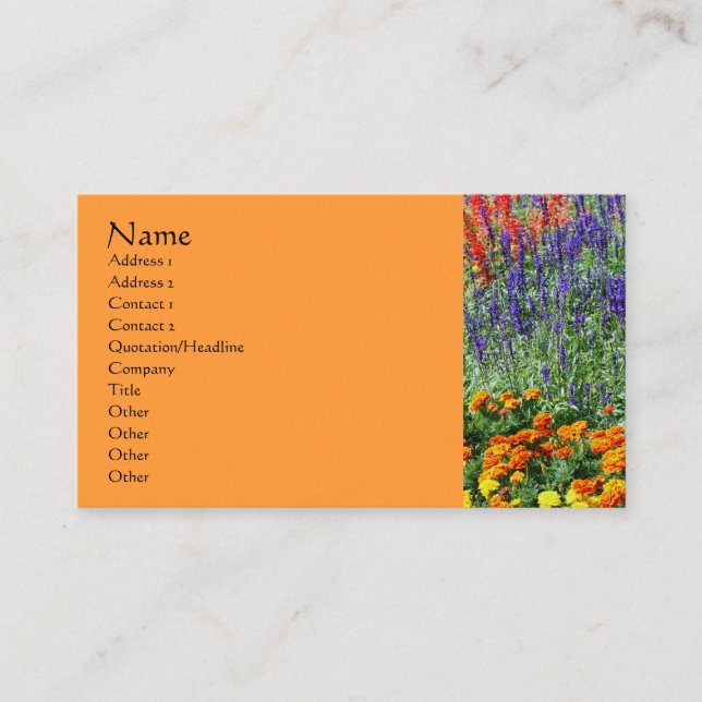 Tarjeta De Visita Naturaleza del jardín de flores (Anverso)