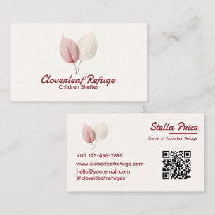 Tarjeta De Visita Naturaleza elegante profesional Cuidado beige rosa