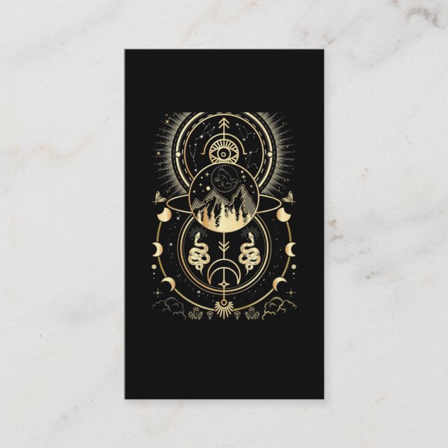 Tarjeta De Visita Naturaleza espiritual Luna Astrología Estrellas Se (Anverso)