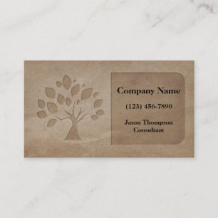 Tarjeta De Visita Naturaleza grabado en relieve del árbol elegante