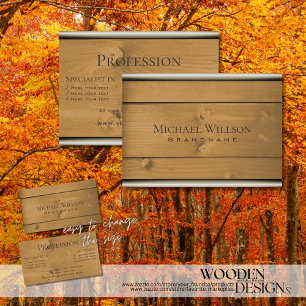 Tarjeta De Visita Naturaleza Madera Grano Marrón Juntas de madera P