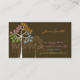 Tarjeta De Visita Naturaleza moderna punteada colorida del árbol de