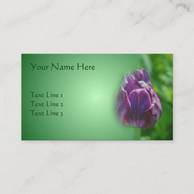 Tarjeta De Visita Naturaleza púrpura de la flor de tulipán (Anverso)