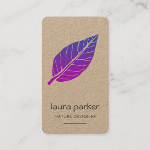 Tarjeta De Visita Naturaleza seca de la hoja púrpura Yoga Meditación
