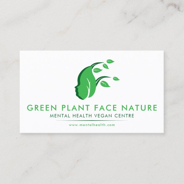 Tarjeta De Visita Naturaleza vegetal verde vegan (Anverso)