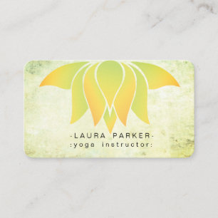 Tarjeta De Visita Naturaleza verde de las flores de Lotus Mediación 