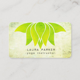 Tarjeta De Visita Naturaleza verde de las flores de Lotus Mediación