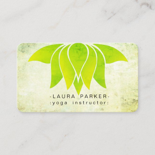 Tarjeta De Visita Naturaleza verde de las flores de Lotus Mediación  (Anverso)