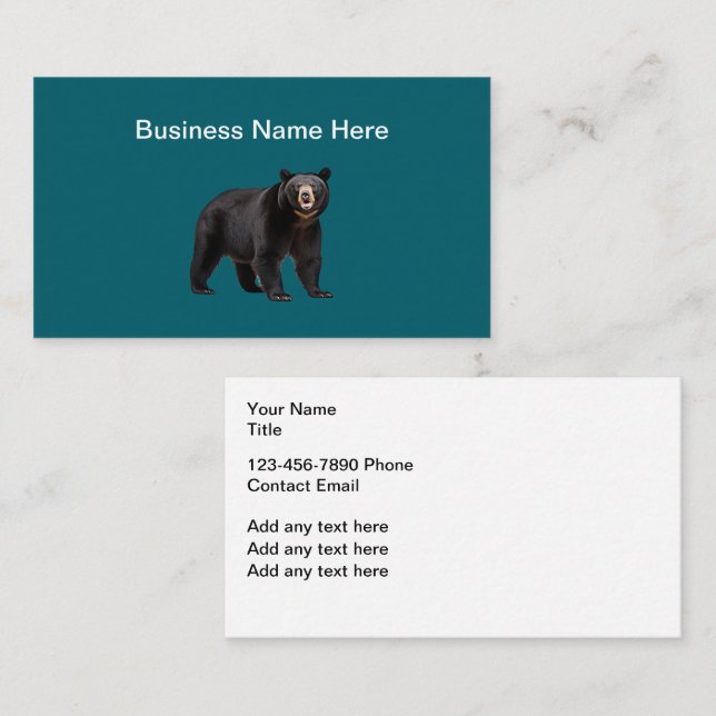 Tarjeta De Visita Nature Bear Theme Business Cards  (Anverso / Reverso)