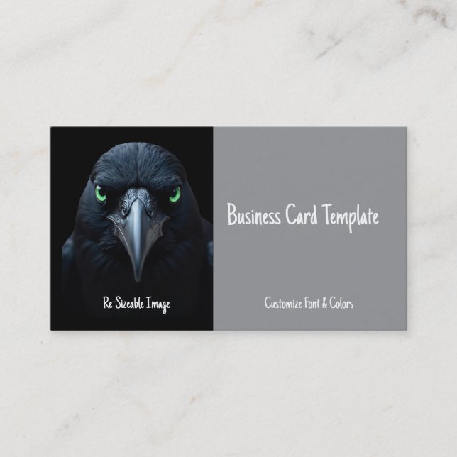 Tarjeta De Visita Nature Bird Logos Crow-Raven (Anverso)