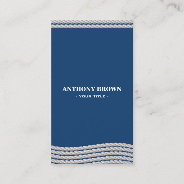 Tarjeta de visita náutica de la cuerda (Anverso)