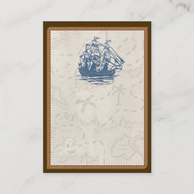 Tarjeta de visita náutica del mapa del tesoro de (Anverso)