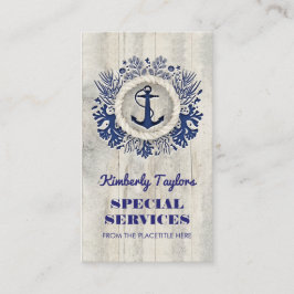 Tarjeta De Visita Nautical Anchor Rustic Driftwood