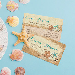Tarjeta De Visita Nautical Beach Seasheles & Sand Ocean Boutique