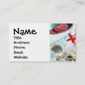 Tarjeta De Visita Nautical Seashells Anchor Starfish Beach Theme