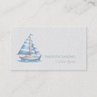 Tarjeta De Visita Nautical Themed | Watercolor Sailboat