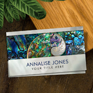 Tarjeta De Visita Nautilus Shell - Abalone y Pearl