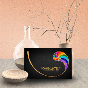 Tarjeta De Visita Nautilus Shell - Colores de Chakra de color de agu