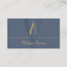 Tarjeta De Visita Navaja Barbero Marina