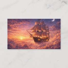 Tarjeta De Visita Nave celestial navegando al anochecer 