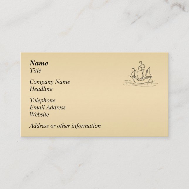 Tarjeta De Visita Nave de pirata (Anverso)