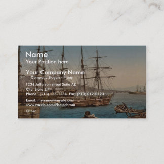 Tarjeta De Visita Naves en el puerto, obra clásica Photoch de