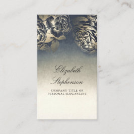 Tarjeta De Visita Navía y Relieve metalizado dorado Vintage Floral E