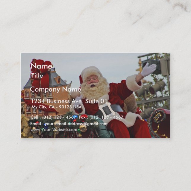 Tarjeta De Visita Navidad de Papá Noel (Anverso)