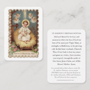 Tarjeta De Visita Navidad de San Andrés Novena Virgen María Jesús Sa