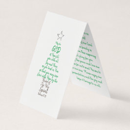 Tarjeta De Visita Navidad Tree Church Welcome Tentfold Place Cards